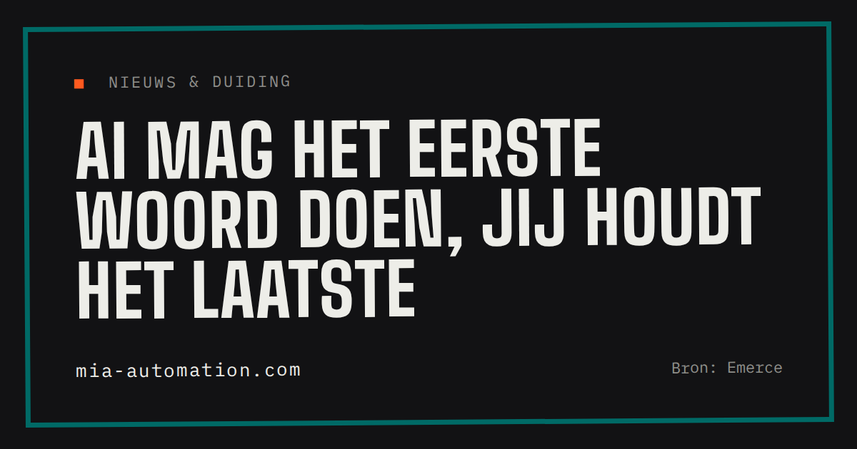 AI mag het eerste woord doen, jij houdt het laatste