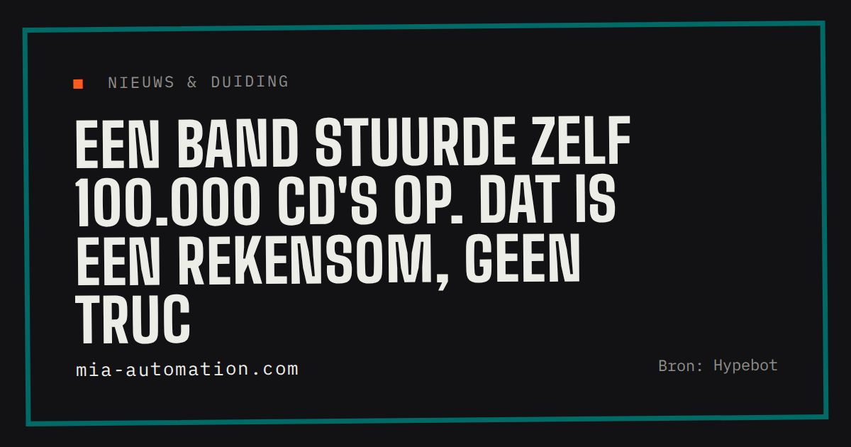 Een band stuurde zelf 100.000 cd's op. Dat is een rekensom, geen truc